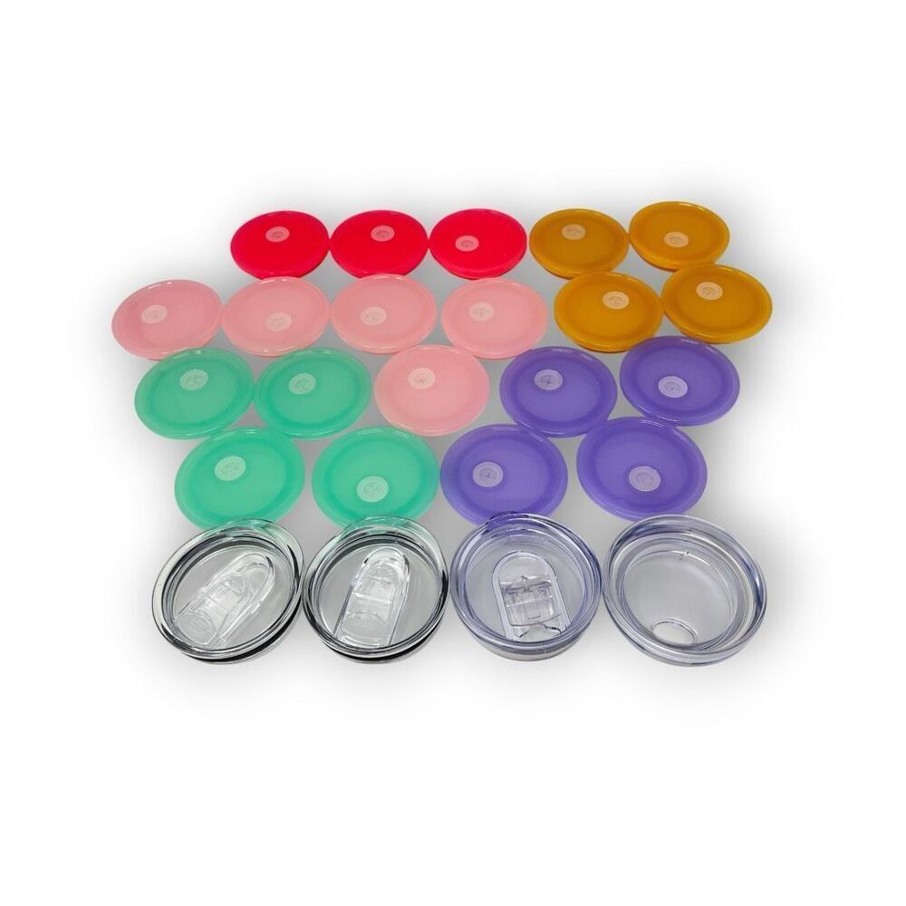 Acrylic Lids Lot of 24 for 16 oz 20 oz Glass Cups Spill Proof Reusable Lids